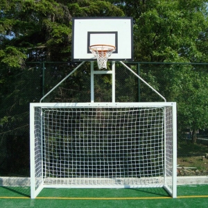 Soccer goal for mini-football with basketball board
