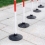 Rubber base for slalom pole
