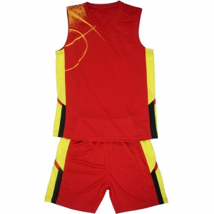 Basketball kit red and yellow