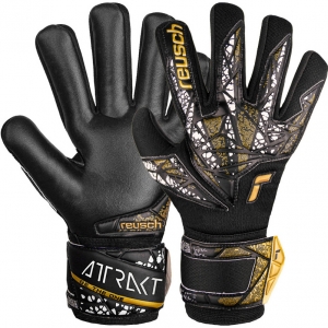 Goalkeeper gloves Reusch Attrakt Silver NC Finger Support for kids