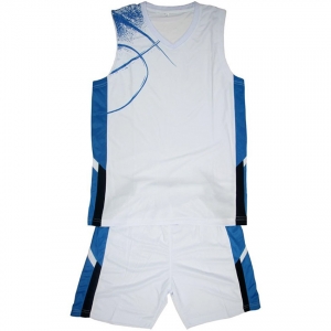 Basketball kit white and blue